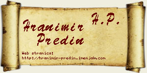 Hranimir Predin vizit kartica